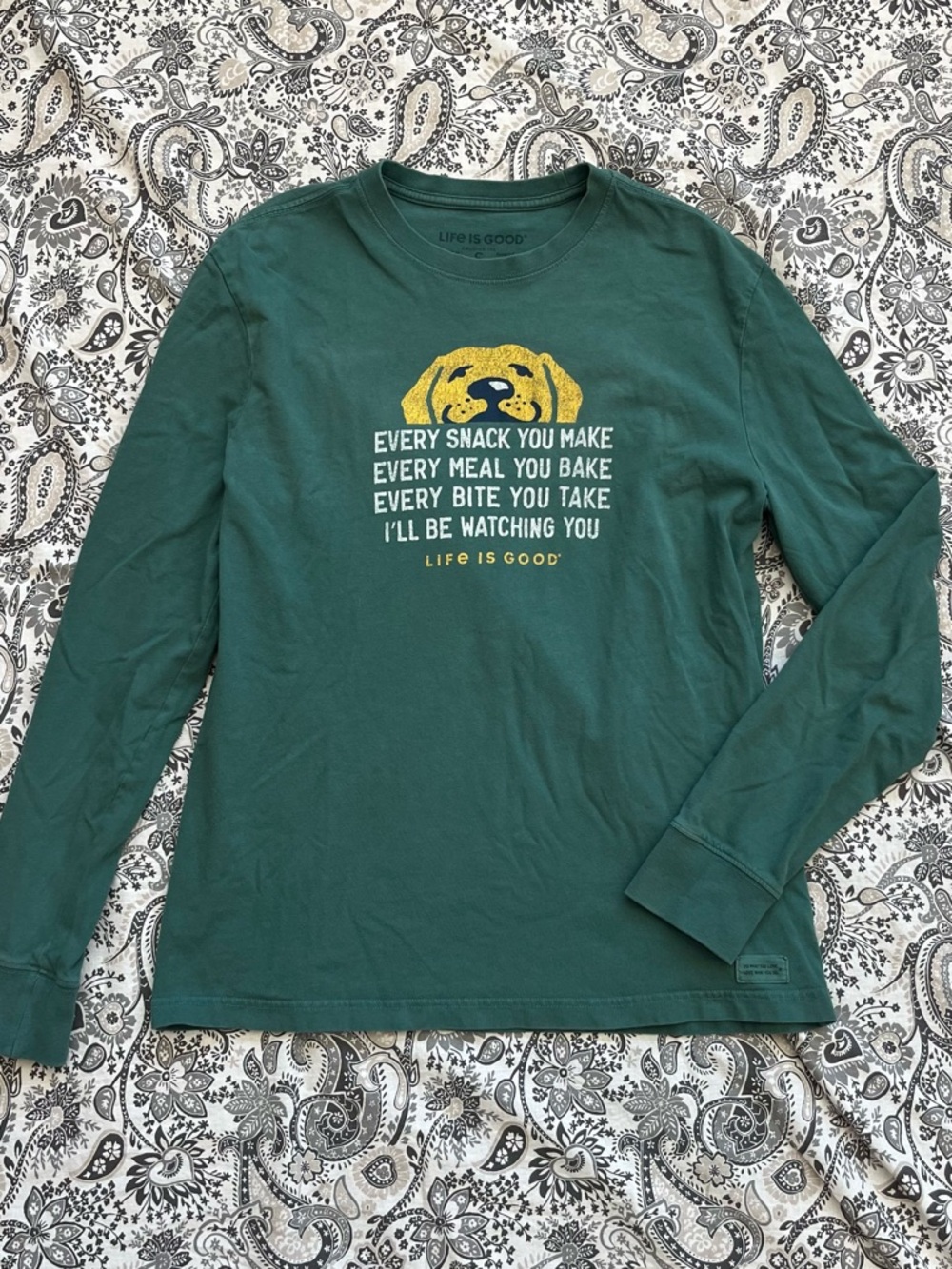 Blue green Life is good funny long sleeve